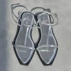 JOSE MOON NARROW STRAP FLAT SANDAL シルバー