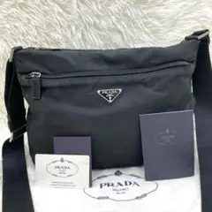 良品✨ プラダ カメラバッグ ショルダー ナイロン レザー 三角プレート 黒