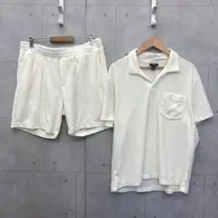 H&M エイチアンドエム パイル地 セットアップ メンズ アイボリー