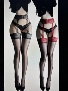 セクシー ガーターベルト一体型 レースストッキング