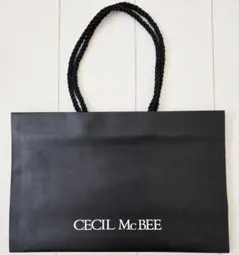 【美品】【CECIL McBEE】 ショップ袋 ブラック 内側花柄 ショッパー