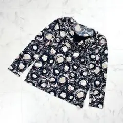 美品 ダナパリ 総柄ドレープカットソー ブラック サイズ40*BD839