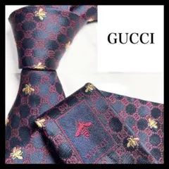 ✨激レア✨ネクタイ GUCCI 現行 GG柄 ダブルG蜂 bee シルク100%