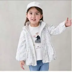 新品 未使用 プティマイン 130 ジャケット 花柄 女の子 バルーン