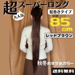 大人気 超ロング ストレートエクステ レッド 85cm 髪巻きタイプ 新色