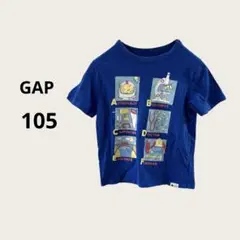 GAP ギャップ プリント 半袖 Tシャツ ブルー 青 洗い替え 夏服 105