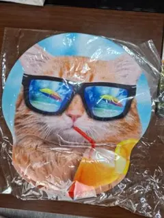 新品未使用 マウスパッド 円形 猫