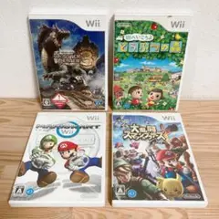 【Wiiソフト】4本セット⑮ スマブラ マリオカート どうぶつの森 モンハン3