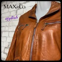美品✨MAX&Co. ラムレザーコート ブラック 42 美品✨MAX&Co. ラムレザーコート ブラック 42