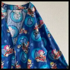 古着 peaches コットン カーディガン シャツ 総柄 猫 バイク 2p