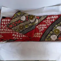 お値下げ⤵️正絹 振袖 着物 藤の花 艶やか 朱赤に黒 長襦袢つき 成人式