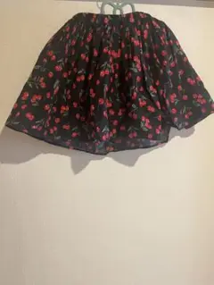 GLOBAL WORKさくらんぼ柄フレアスカート XL