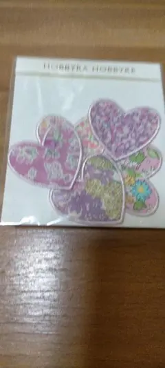 リバティハート型花柄ワッペン5枚セット