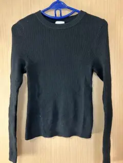 H&M ブラック リブ編み 長袖ニット Mサイズ