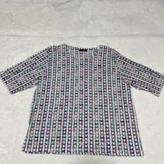 KONJU 猫プリント 五分袖 Tシャツ　Q-3
