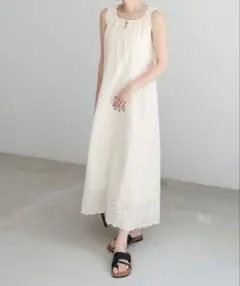 【 新品タグ付き 】 Bab バブ コットン刺繍ワンピース アイボリー