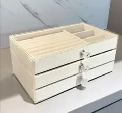 大容量 ジュエリーケース アクセサリーケース ボックス 白 3段 アクセサリー