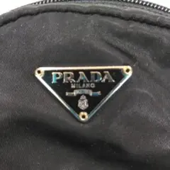 PRADA プラダ イタリア製 ナイロン生地 ミニポーチ ブラック 中古品