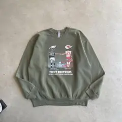 00s NFL フットボール プリント スウェット L グリーン