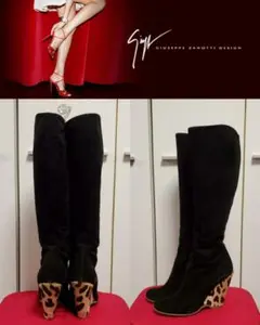 GIUSEPPE ZANOTTI ハラコ レオパード ヒョウ柄 豹 boot