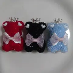 シュガービーズ❤︎クマ❤︎リボン❤︎王冠❤︎3個