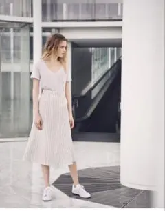 Theory セオリー NARROW STRIPE LINEN REV スカート