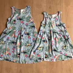 H&M エイチアンドエム　キッズ　ワンピース　半袖　120 110 姉妹　お揃い