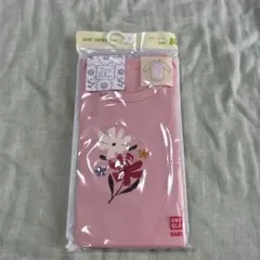 新品　ユニクロ　長袖ロンパース　ピンク　80