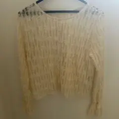 [ナノ・ユニバース] フリンジチュール 前後2way ブラウス