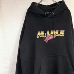 MAPLE COMICS メープルコミックス　バックプリント　黒　パーカー　L