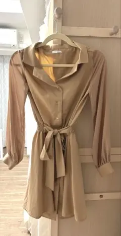 リゼクシー　RESEXY シャツワンピース　ベージュ
