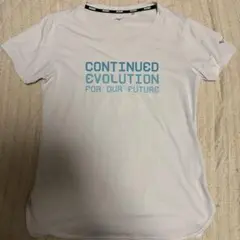 レディース L　Mizuno Tシャツ ホワイト　ランニングウェア　ライトグレー