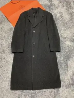 定価16万円 ヒューゴボス ロングチェスターコート ダークグレー