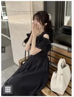 GRL フリルオフショルコルセットワンピース