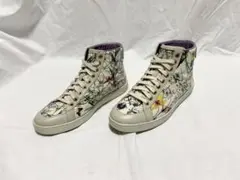 美品 グッチ GUCCI フローラ 花柄 ハイカット スニーカー 37 24cm