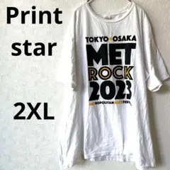 プリントスター　東京大阪MET　ROCK2023 Tシャツ 2XL　ロゴＴシャツ