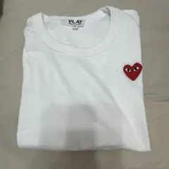 新品コムデギャルソンPLAY ハート刺繍 ホワイト Tシャツ サイズ4