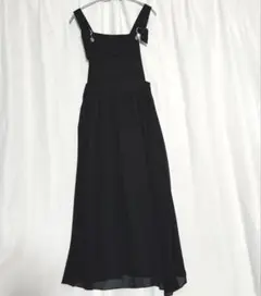 Dowisi サロペット ワンピース ブラック シースルー　シフォン