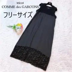 コムデギャルソン ワンピース ロング丈 レース ドレス シルク 切替