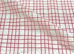 ☆チェック ハギレ コレクション㉔リップル レッド系 110×75☆