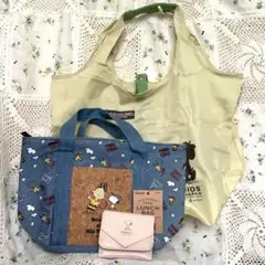 スヌーピー【ランチバッグ/ミニウォレット/エコバッグ】3点セット 匿名送料込み！