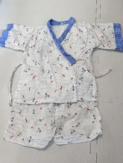 ガーゼ素材　トンボ柄　甚平90cm