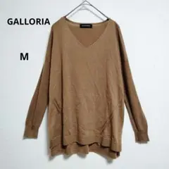 GALLORIA ブラウン Vネック 長袖トップス 春 M 無地 シンプル