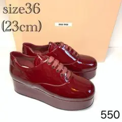 新品同様 試着のみ ミュウミュウ MIUMIU ドレスシューズ エナメルレッド