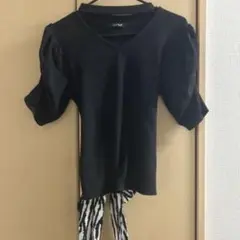 【美品】　しまむら バックリボン カットソー 　パワショル　※出品8月31まで