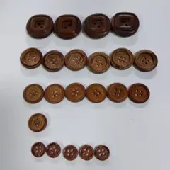 木製ボタン、色々セット、22個