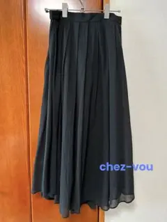 タグ付未着用　chez-vou シェヴー　ロングスカート　黒