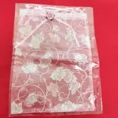 ローズ柄 小物入れ袋 ピンク色