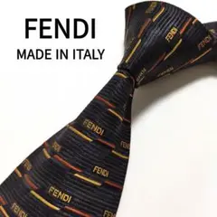【イタリア製】FENDI(フェンディ) ネクタイ ブラック ロゴグラム 高級