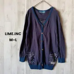 LIME.INC ライムインク カーディガン シャツ M〜L バンダナ柄 麻 綿